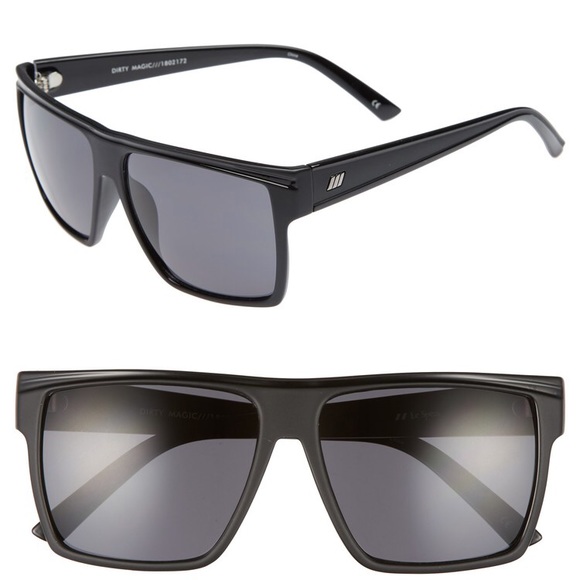 LeSpecs Dirty Magic 56mm Rectangle Sunglasses - Picture 1 of 3